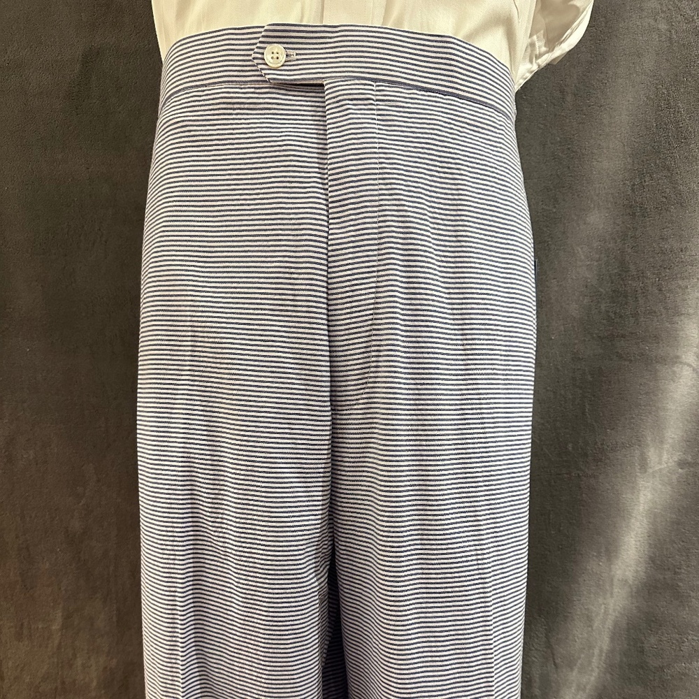 New Henry Jacobson, size 42”x34”, 100% cotton, horizontal seersucker slacks